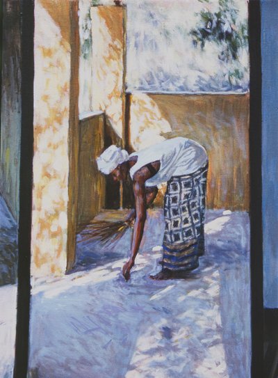 Meisje aan het vegen II, 2002 door Tilly Willis
